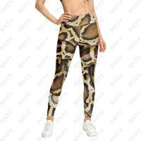 Sport Leggings Women 3D Print Python Snake Horror Yoga Pant Quick Dry Leggins Gym Fitness Running Tights Slim Trouser Gymwear