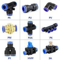 Pneumatic Fittings PY/PU/PV/PE/HVFF/SA Series Air Pipe Hose Push in Quick Coupling 4mm 6mm 8mm 10mm 12mm Plastic Tube Connectors Hand Tool Parts Acces