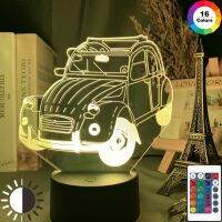 3d Led Car 2cv Illusion Night for Home Decoration Child Bedroom Adult Office Decor Classic