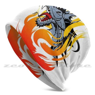 Clbucher Stone Dragon Personalized Pattern Knit Hats Plus Size Elastic Soft Cap Dragon Metal Sign Metalcore Kite Dragon Boat