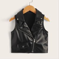 Blouson en cuir PU souple pour bébé fille vêtement pour enfant de 2 à 8 ans nouvelle collection printemps automne Wz830