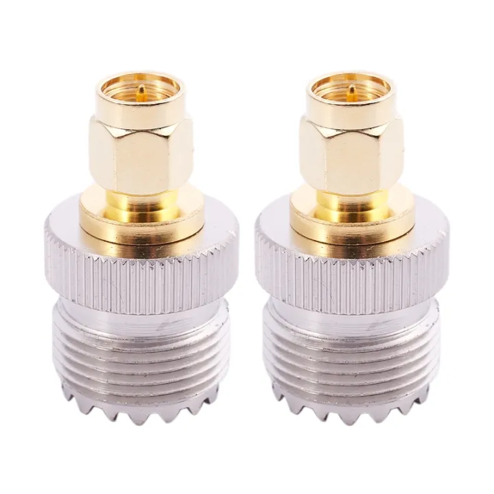 2x SMA Male To UHF Female SO239 SO-239 Jumper Plug RF Adapter Connect ...