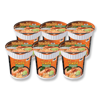 สินค้ามาใหม่! ซือดะ บะหมี่กึ่งสําเร็จรูป รสต้มยำกุ้งน้ำข้น 60 กรัม x 6 ถ้วย Serda Instant Noodle Tom Yum Kung Namkon 60g x 6 Cups ล็อตใหม่มาล่าสุด สินค้าสด มีเก็บเงินปลายทาง