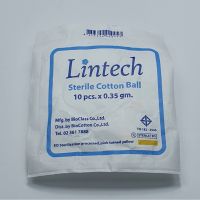 Lintech สำลีก้อน สเตอไรด์ 0.35G 10 ก้อน/แพ็ค x 50 แพ็ค (1 ถุงใหญ่)