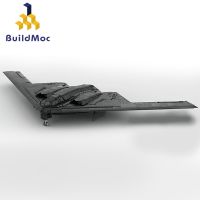 Buildmoc ชุดบล็อคก่อสร้างทิ้งระเบิดวิญญาณ B-2ทหารหน่วยรบเครื่องบินรบเหยี่ยวดำขนส่งเครื่องบิน F-117เครื่องบินไนท์ทอร์คของเล่น