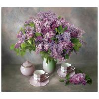 DIY Beaded Embroidery Kits Lilacs with Cups Beadwork High Quality Beads 5D Partial Beaded Cross Stitch Needlework Hobby Crafts