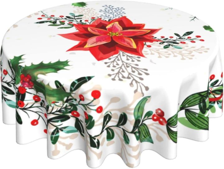 merry-christmas-round-tablecloth-60-inch-winter-gold-white-snowflake-decorative-round-table-cloth-with-dust-proof-wrinkle