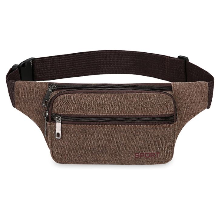 canvas-running-belt-waist-pack-lightweight-waist-bag-portable-breathable-with-zipper-adjustable-shoulder-strap-for-outdoor-sport-running-belt