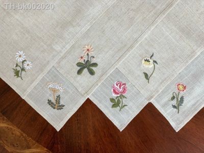 ✹✜ Varieties flower Garden Embroidered linen look napkins placemats table mats Hotel airbnb restaurant 40x40cm