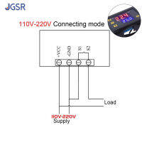 JGSR รีเลย์หน้าจอแสดงดิจิทัลสองระบบ LED แผงรีเลย์นาฬิกาดิจิตอลรีเลย์รถแหล่งจ่ายไฟแบบปรับได้