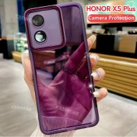 เคสสำหรับ Honor X5 X5Plus X 5 Plus HonorX5Plus 4G 5G เคสโทรศัพท์ฝาหลังอ่อนนุ่มชุบซิลิโคน TPU ยืดหยุ่นกันกระแทกอะคริลิคกันกระแทกแบบใสใสเลนส์กล้องถ่ายรูปป้องกัน