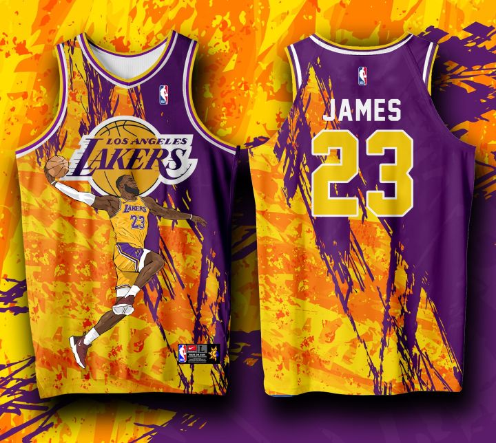 BASKETBALL JERSEY LATEST LAKERS 14 YELLOW VIOLET FREE CUSTOMIZE NAME ...