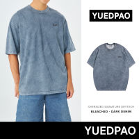 Yuedpao No.1 เสื้อยืด Signature Oversize Drytech Bleached ผ้าหนาทรงสวย ยับยากรีดง่าย รับประกันไม่ย้วย 2 ปี สี Dark Denim