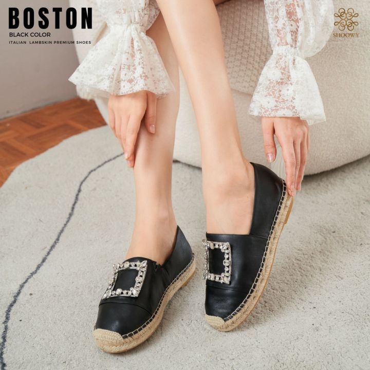 รองเท้าหนังแกะ-รุ่น-boston-black-color-สีดำ