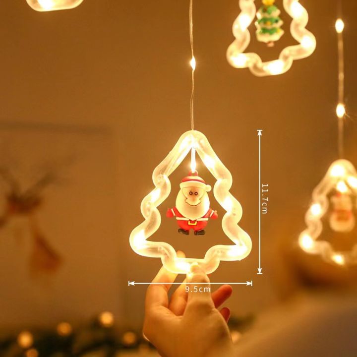 ใหม่วันคริสต์มาส-led-แหวนรูปดาวห้าแฉกต้นคริสต์มาสม่านแสงสตริงตกแต่งภายในแสงสตริง
