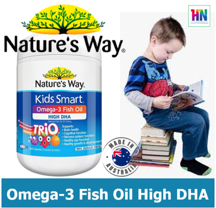 Nature's Way Kids Smart Omega3 Fish Oil Trio 180 Capsules อร่อย