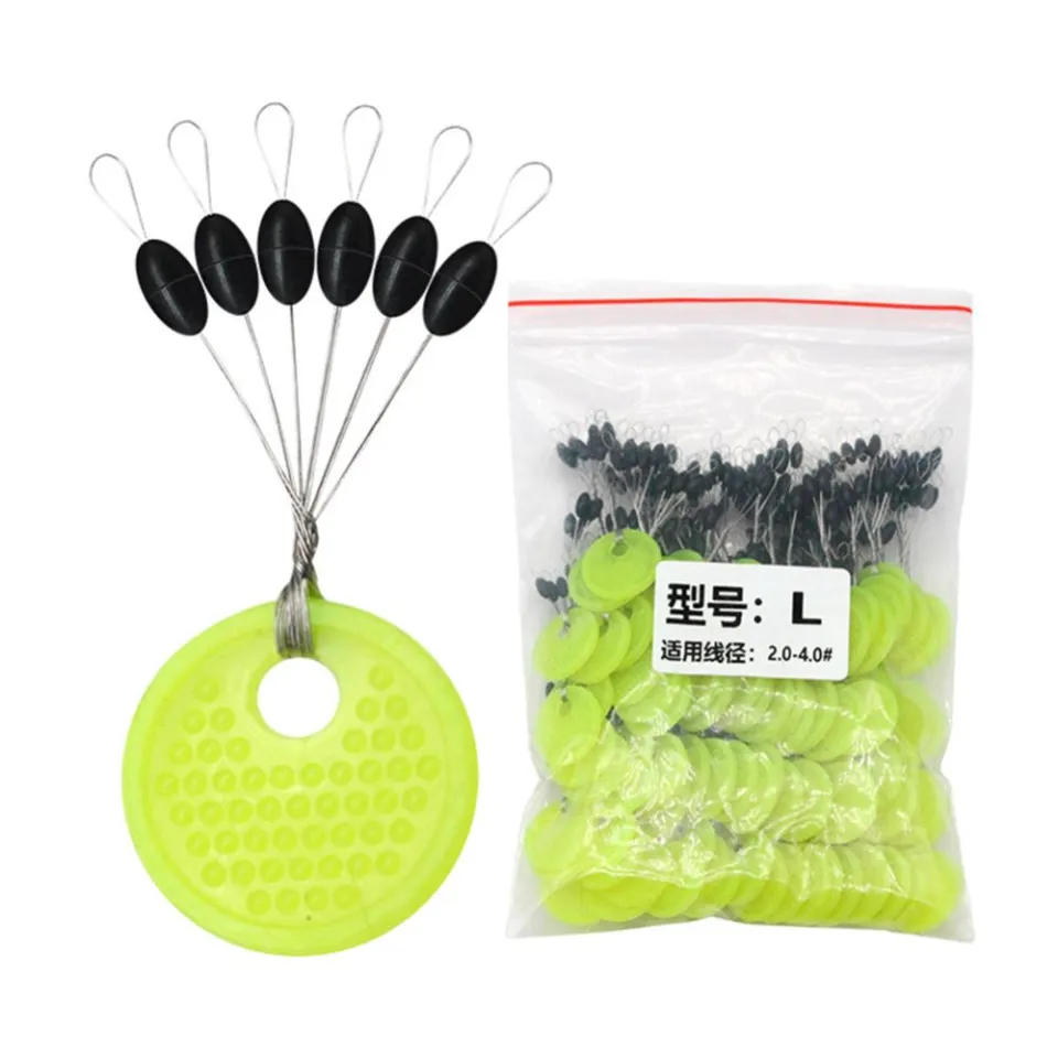 60pcs/Set Rubber Space Beans Weight Stoppers Carp Fishing Bait Fish Float  Tools