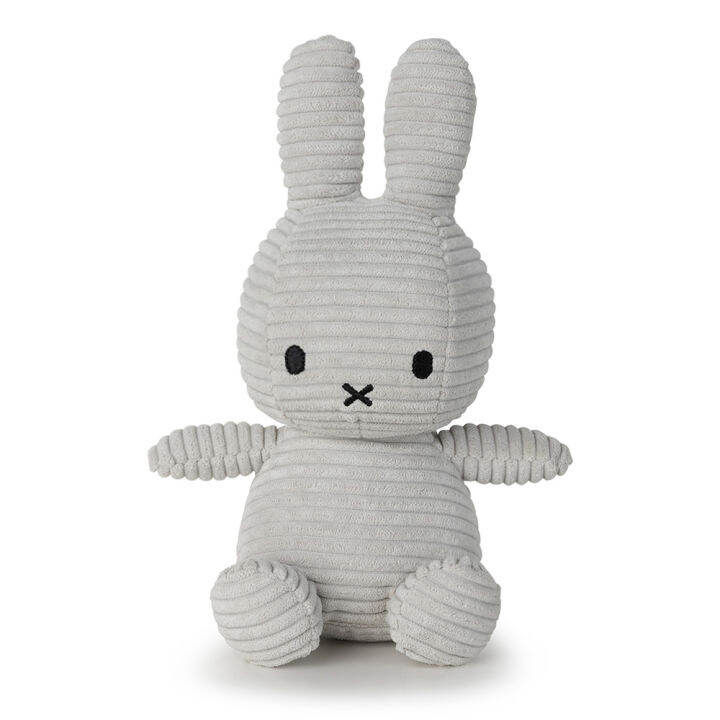 Miffy Sitting Corduroy Soft Grey 23cm Plush Soft Toy. Licensed Miffy ...