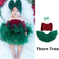 Thorn Tree 3ชิ้นทารกแรกเกิดเด็กวัยหัดเดินเด็กสาวลูกไม้เสื้อกั๊กเสื้อยืด + ตูพรรคสวิงเดรส0-18Months