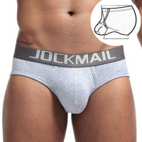 ；【‘；- JOCKMAIL Solid Color Cotton Men Underpants Premium Hanging Ring JJ Boxer Briefs Thickened Plus Size Swim Trunks Gym Shorts