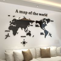 3D Acrylic World Map Wall Stickers Three-dimensional Office Background Wall Decoration Art Wall Sticker