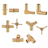 Straight 2-Way / Elbow 2-Way / Tee 3-Way / Y 3-Way / Cross 4-Way Brass Pipe Fitting 4mm-25mm Barbed Hose Tail Connector Jointer