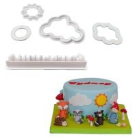 5ชิ้น/ล็อตหญ้า Sun Cloud เครื่องตัดเค้ก Sugarcraft คุกกี้แม่พิมพ์ Fondant Reusable เค้กตกแต่งเครื่องมือสำหรับบิสกิต Pastry