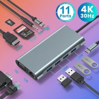 Usb Hub C Type แท่นวางมือถือ Usb C หลายฮับตัวแยกเครื่องฮับหลายพอร์ตคอมพิวเตอร์พกพา Dockstation สำหรับแล็ปทอปแมคบุ๊ค