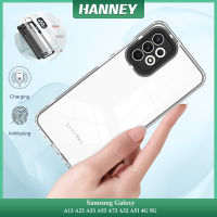 HANNEY สำหรับ Samsung Galaxy A13 A14 A23 A24 A33 A34 A53 A54 A72 A73 A32 A51 A71 A04S A04E A04 4G 5G เคสโทรศัพท์ที่ถอดออกได้3in1สีสัน TPU เนื้อนิ่มโปร่งใส + กล้อง PC Protection ฝาหลัง PD-01