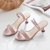 Sandals women summer high heel slim heel 2021 new versatile sandal with 5cm middle heel