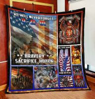 We Will Never Forget 343 9 11 01 Fireman Quilt Blanket Decor Home Full Size   flannel blanket