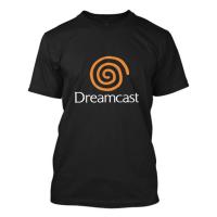 เสื้อยืดคอกลมผู้ชายสีดำไซส์ S-4Xl ผ้าคอตตอนโลโก้ Dreamcast Sega