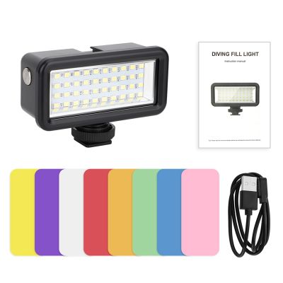 40 LED High Power Dimmable Waterproof Video Light +Battery for GoPro10/DJI Action3 Camera