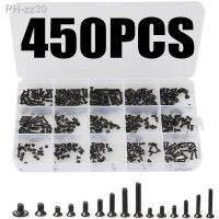 450Pcs/Set Laptop Computer Screws Kit Assemble Fastening Flat Head Black Repair Case For IBM For Dell For Lenovo For Samsung