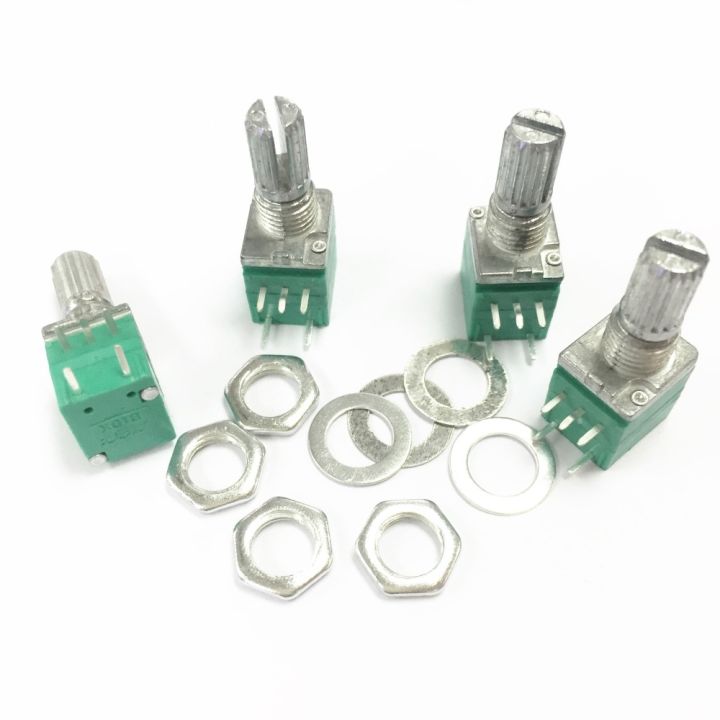 R09 B50K 50K Single linear rotary / seal / amplifier potentiometers with switch 15mm actuator length 5Pin