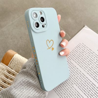 Soft Love Heart Phone Case For iPhone 11 12 13 14 Pro Max XS Max X XR 7 8 Plus SE 2020 Shockproof Bumper Silicone Back Cover