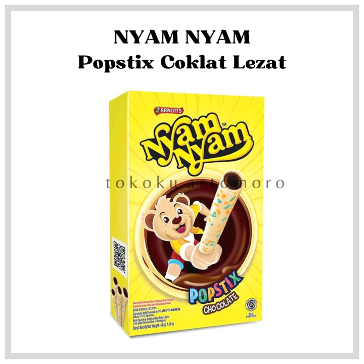 Nyam Nyam Popstix Chocolate 48 gram - Wafer Coklat Renyah - Jajanan ...