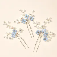 【YF】❧✧⊕  3pcs U Shaped Hair Pins Headwear for Wedding Bridal Hairclip Jewelry Accessories