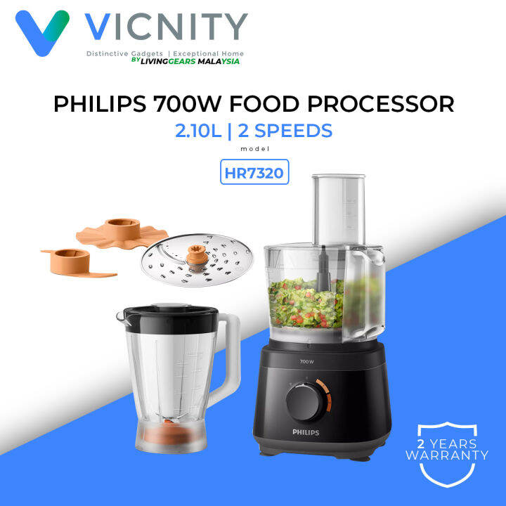 PHILIPS HR7320/11 COMPACT FOOD PROCESSOR / 700W / 19 FUNCTIONS / 2IN1
