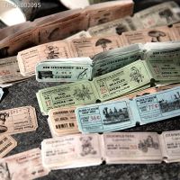 ☂✚ Vintage Stationery Stickers Retro Ticket Label Bill Tape DIY Craft Scrapbooking Album Junk Journal Planner Diary Coupon Stickers