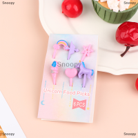 Snoopy 1ชุดสัตว์ผลไม้ส้อมอาหารเกรดมินิการ์ตูนเด็กเค้กผลไม้ไม้จิ้มฟัน Bento