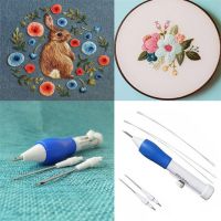 ۩▤ Magic Embroidery Pen Embroidery Needle Weaving Tool Fancy Silica Gel 1Embroidery Pen 4Needles For Embroidery Free Shipping Items