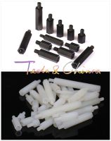 10Pcs M3 x 14mm 6mm White Black Plastic Nylon Plastic Standoff Hex Column Support Male-Female Spacer Phillips Head Screw x