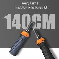 【CC】☄▬  Windproof Super Large 140CM Folding Umbrella for Men Safety Reflective Reinforced and Rainy Big Umbrellas