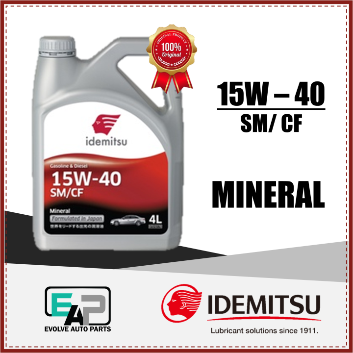IDEMITSU 4Liter 15W-40 Mineral SM/CF Engine Oil | Lazada
