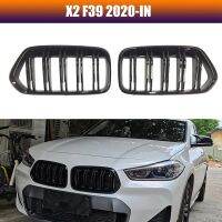 Black Front Bumper Kidney Double Line Grill for-BMW F39 X2 M35I XDrive20D XDrive28I SDrive20I 2018-2020 Racing Grills