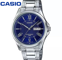 K.LI/Casio นาฬิกาข้อมือผู้ชาย เลขโรมัน กันน้ำ 100M สายสแตนเลส รุ่น MTP-1384