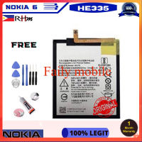 แบตเตอรี่ HE335 สำหรับ Nokia 6 Nokia6 N6 TA-1000 TA-1003 TA-1021 TA-1025 TA-1033 เครื่องมือฟรี + กาว