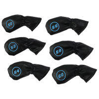 Ali88 Store 6PcsหนังPUหัวกอล์ฟคลับฝาครอบHeadcovers Wedge Iron Putterปลอกแขนป้องกัน