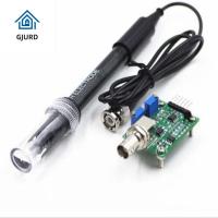 GJURD PH 0-14 การทดสอบค่า pH มิเตอร์ควบคุมการตรวจสอบ ขั้ว BNC สำหรับ A rduino เซ็นเซอร์ตรวจจับค่า pH โมดูล PH เครื่องควบคุมค่า pH หัววัดอิเล็กโทรด